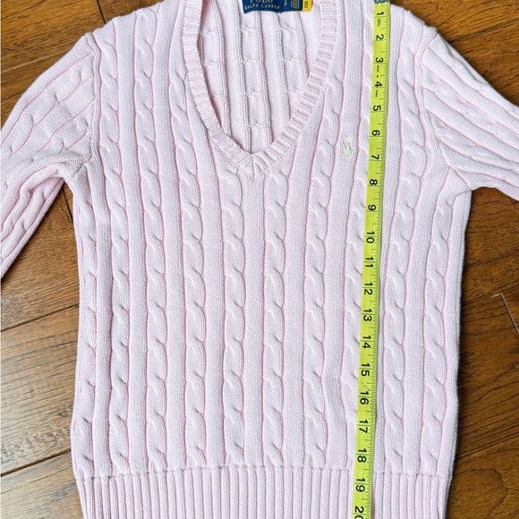 Polo Ralph Lauren Women’s Light Pink Cable Knit V-Neck Sweater – Size S - Picture 7 of 10